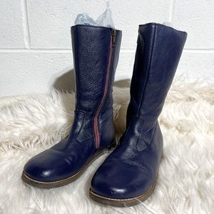 Mini Boden Kids Leather Boots Navy Blue size 36 US 4
